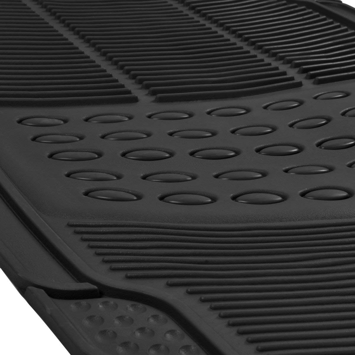 BDK 5-Piece Cushioned Grip Pad Front Floor Mats, Rear Floor Mats, and Cargo Liner - Heavy Duty, All Weather, Trim to Fit