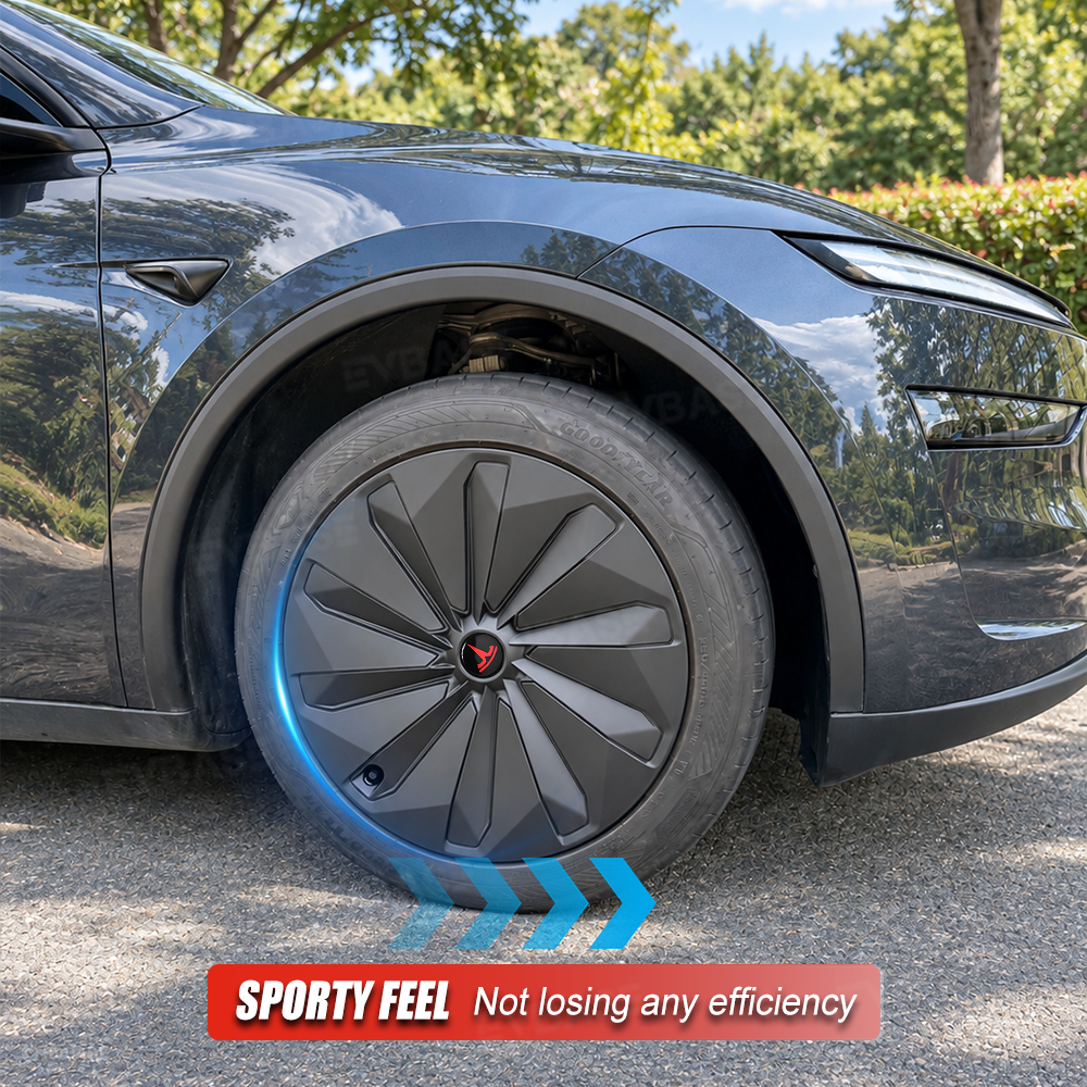 EVBASE Model Y Juniper Wheel Covers 19" Crossflow Wheels Aero Turbine Style Hubcaps