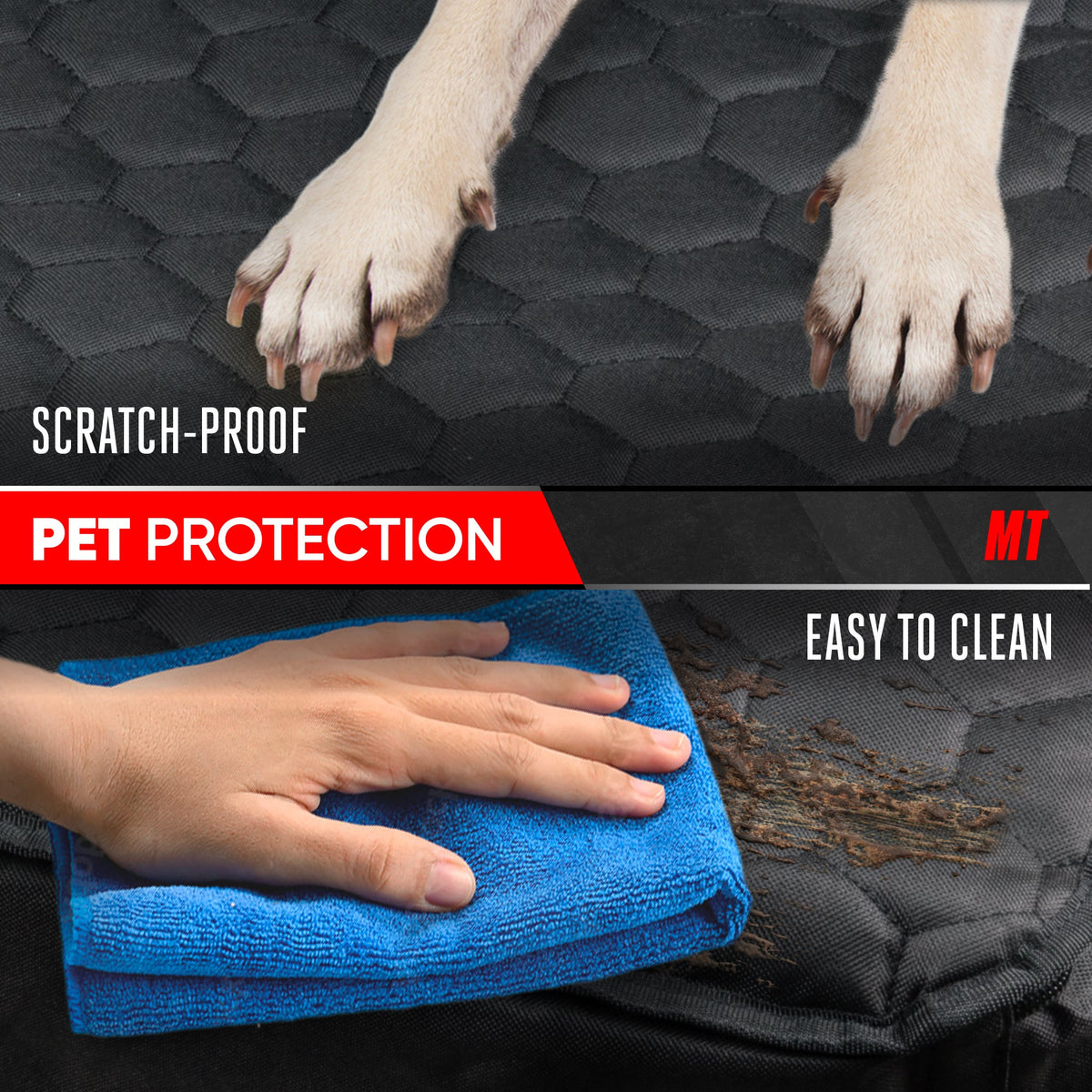 Motor Trend Dog Car Seat - 2 in 1 Waterproof Foldable Bucket Style Truck Dog Booster for Medium Size and Small Dogs – Pet Car Protector & Pet