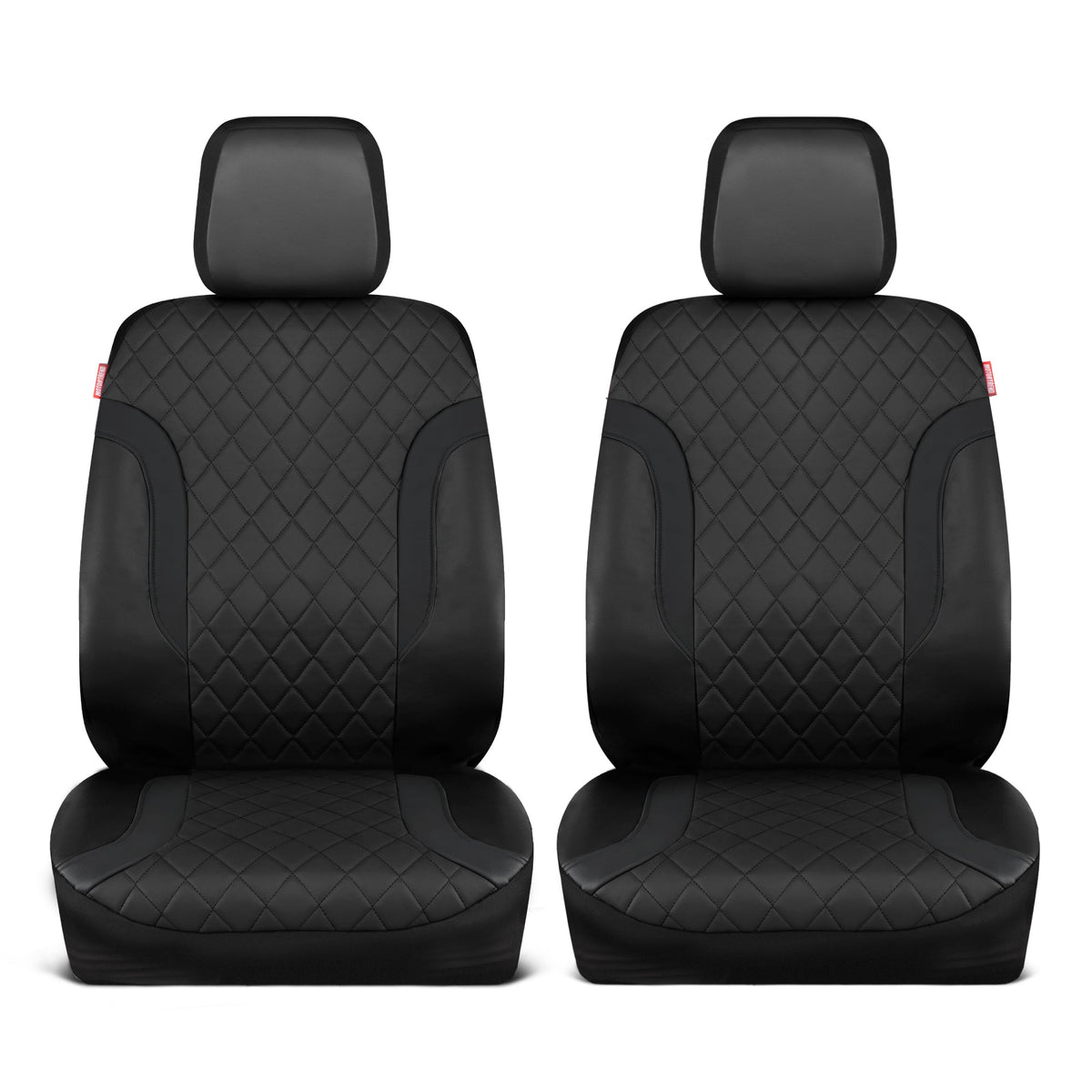 Motor Trend Faux Leather Seat Covers For Trucks, Cars, & SUV - Front Black Car Seat Cover Set - Universal Fit For Most Automotives - Forros Para