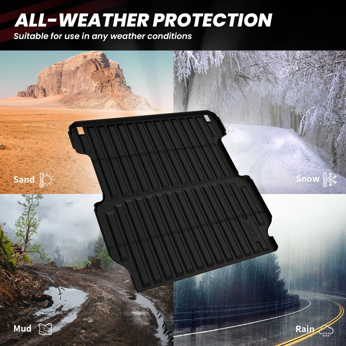 LASFIT Fit for 2017-2026 Honda Ridgeline Truck Bed Mat or Tailgate Mat, Not Fit Drop-in liners