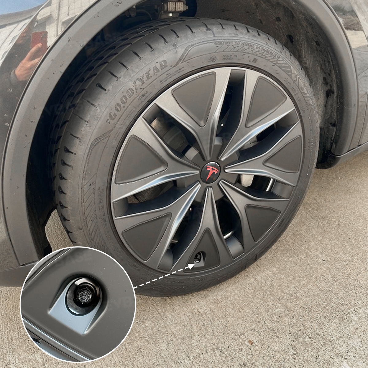 EVBASE Model Y L Wheel Covers 19" Mecha Wheels Hubcaps Inspired By Model Y Performance
