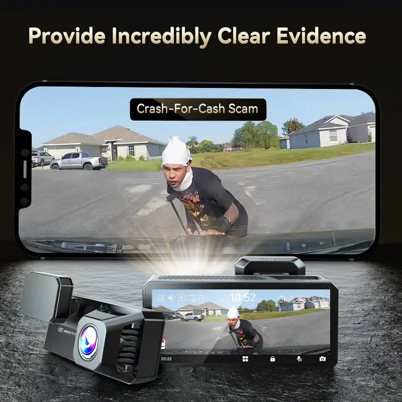 REDTIGER 4K UHD Dual IMX678 Dash Cam with Starvis 2 Night Vision, 128GB eMMC, 5.8GHz WIFI, GPS Tracking, Parking Monitor