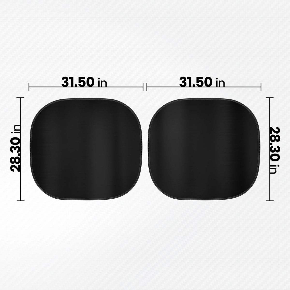 Carbella 2PC Black Car Windshield Sun Shade - Car Accessories Sunshade for Windshield - Blocks UV Rays Sun Visor for Window Protector - Easy