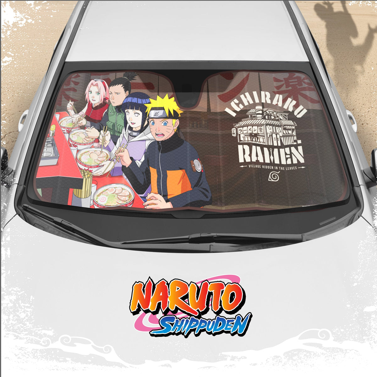 Naruto Shippuden Officially Licensed Windshield Sun Shade - Car Sun Shade Fits Most Autos, Trucks, SUV, & Van - Akatsuki Naruto Merch & Anime