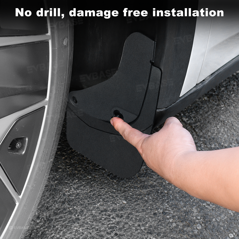 EVBASE Model Y L Mud Flaps Front & Rear No-Drilling Splash Guards All-Weather Protection