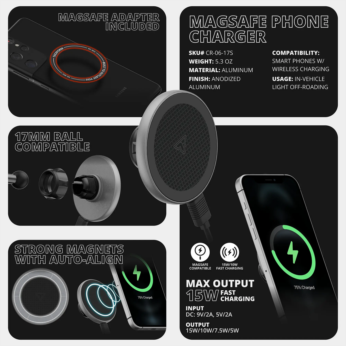 Tackform LINK™ Vent Mount Bracket With MagSafe Wireless Charging Phone Holder For Tundra (2014-2021)