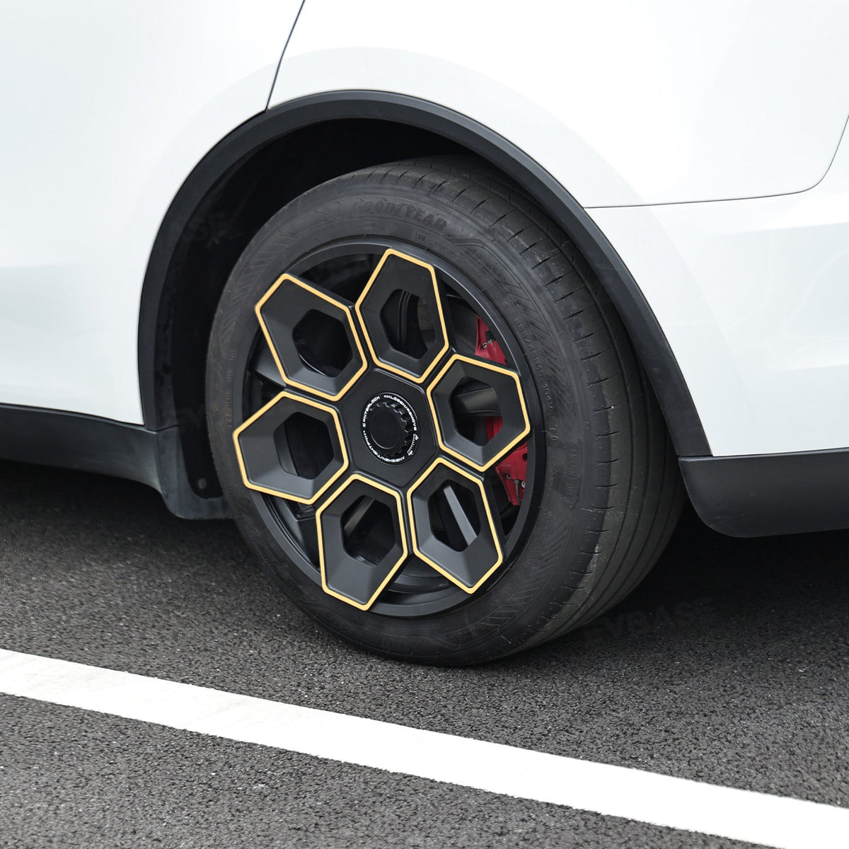 EVBASE Model Y Juniper Wheel Covers 19 Inch Hex Wedge Hubcaps Honeycomb Wheels Style for Tesla