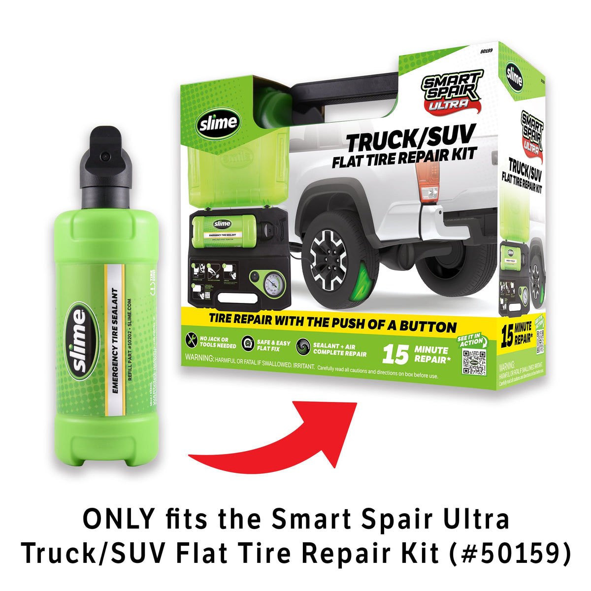 Slime Sealant Refill Bottle for the Smart Spair Ultra Truck/SUV Flat Tire Repair Kit