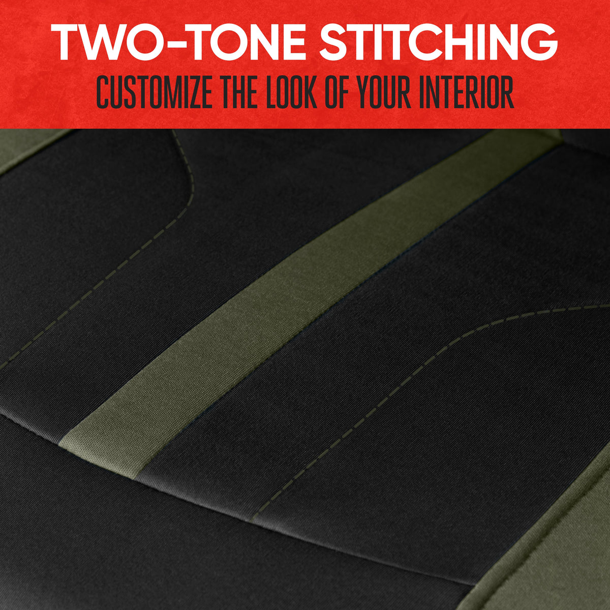 Motor Trend Green Cloth Car Seat Covers for Front Seats - Premium Automotive Bucket Seat Covers, Made for Vehicles with Removable Headrests