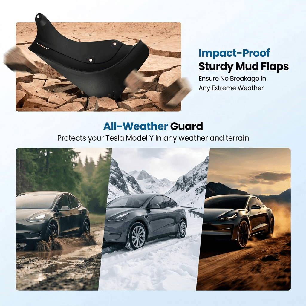 TESERY Oversized Mud Flaps Splash Guards for Tesla Model Y & Model Y Juniper