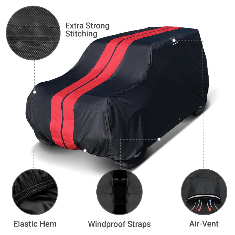 iCarCover Suzuki Sidekick Black Red Pro Series SUV Cover