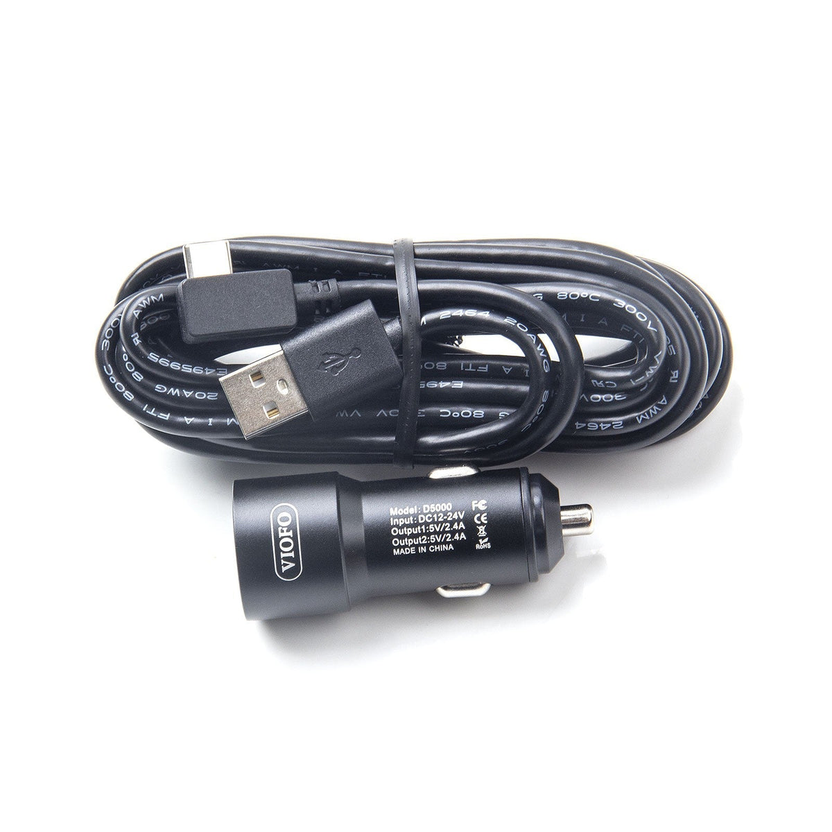 VIOFO VS1 Type-C Dual USB Car Charger with 11.48 ft Power Cable