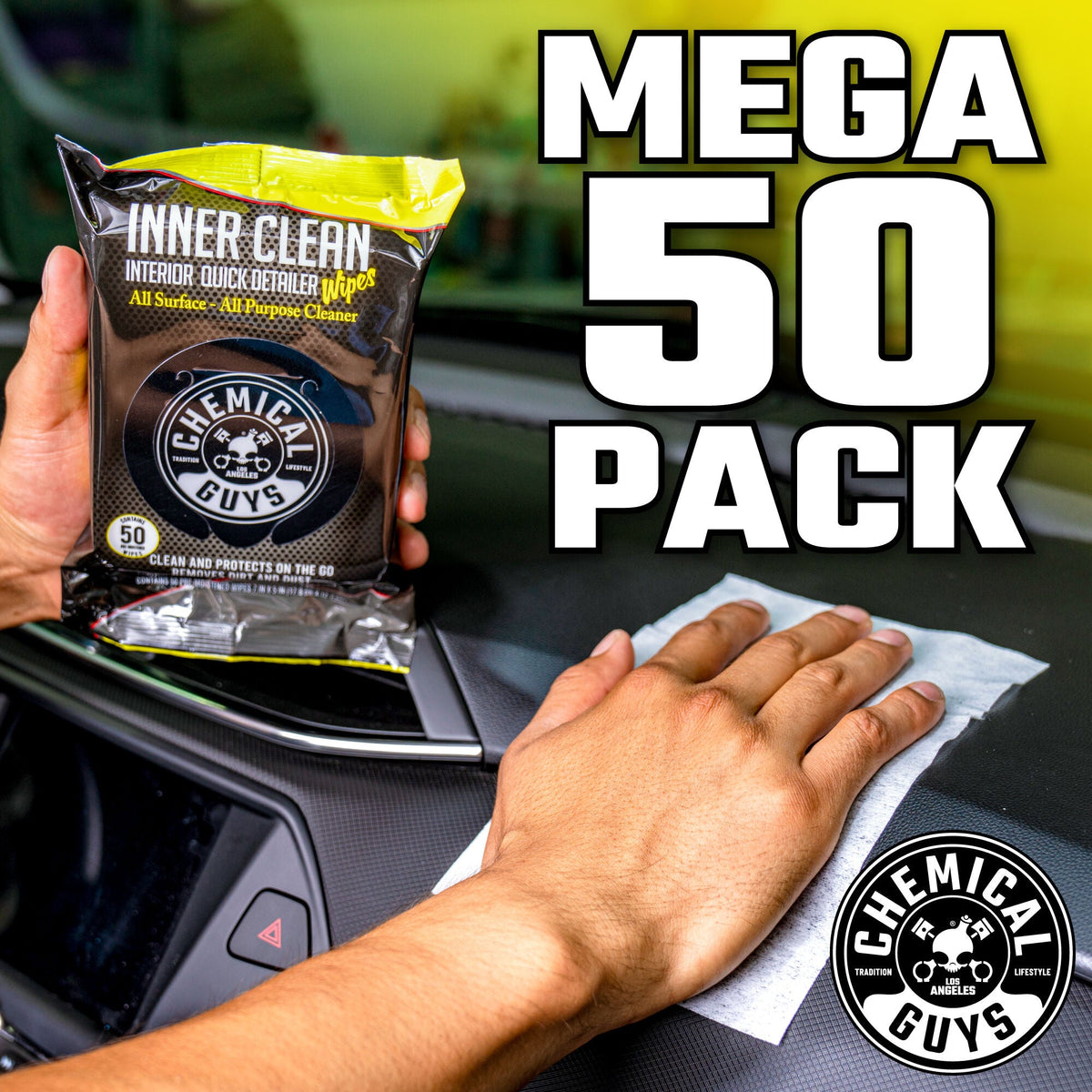 Chemical Guys Inner Clean Interior Quick Detailer & Protectant Car Wipes