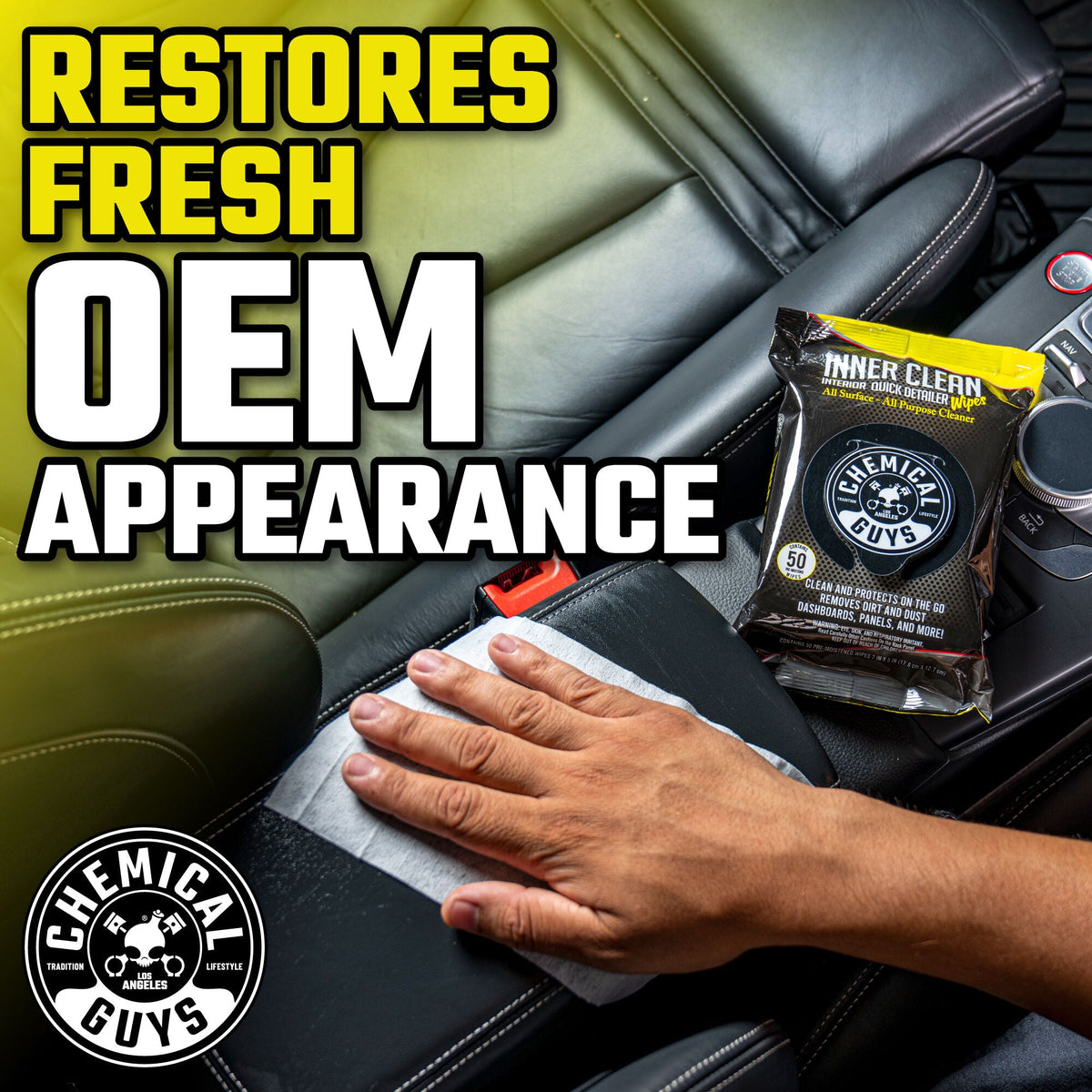 Chemical Guys Inner Clean Interior Quick Detailer & Protectant Car Wipes