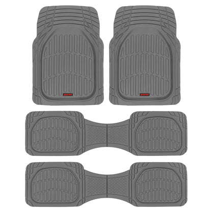 MotorTrend 4-Piece 3-Rows FlexTough Deep Dish Front Floor Mats, Middle Floor Mats, and Rear Floor Mat