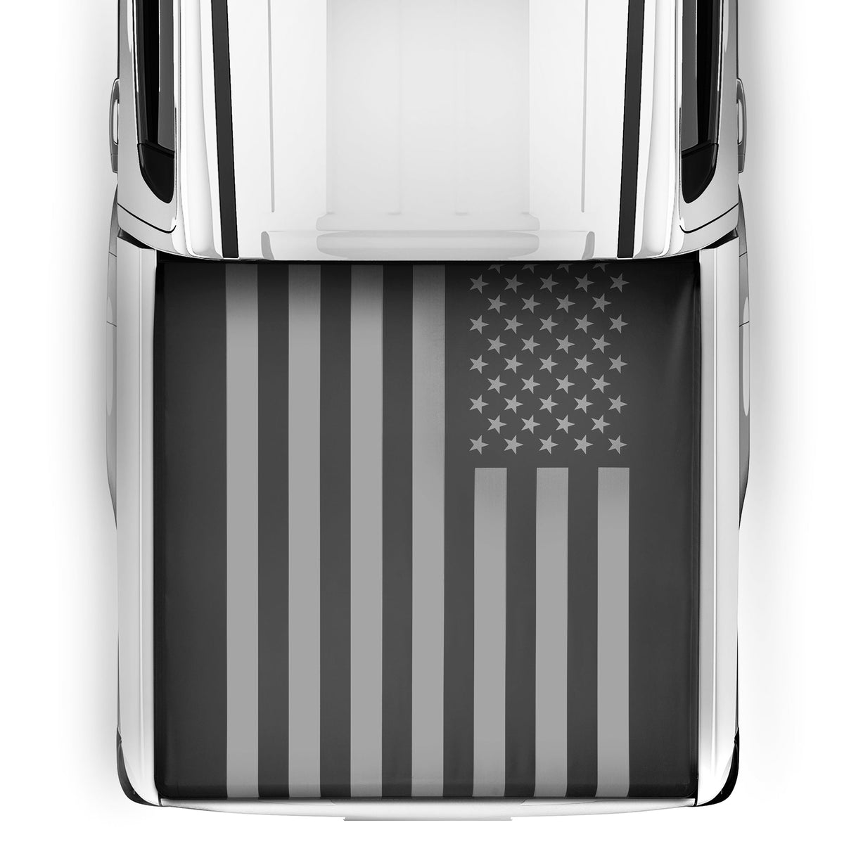 MotorBox USA Black American Flag Soft Roll-Up Retractable Tonneau Cover for Chevrolet Silverado 1500 (2007 - 2018), GMC Sierra 1500 (2007 - 2018)
