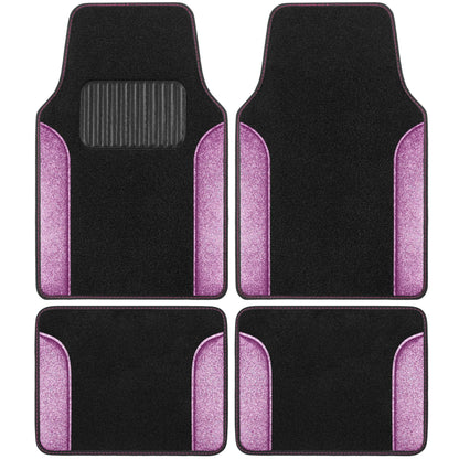 Carbella 4-Piece Sparkle Glitter Front Floor Mats and Rear Floor Mats