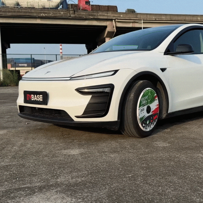 EVBASE Model Y Juniper Aero Wheel Covers International Soccer Style Hubcaps for Tesla 18/19/20/21 Inch Wheels