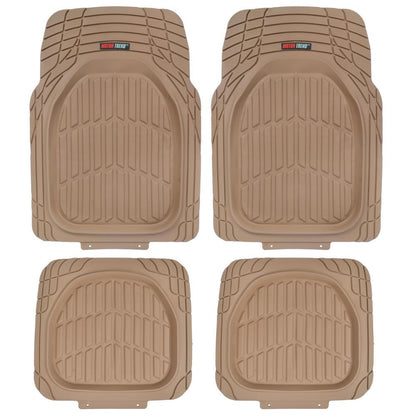 MotorTrend 4-Piece FlexTough Tortoise Front Floor Mats and Rear Floor Mats