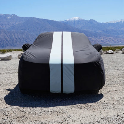 iCarCover Porsche Panamera 2010-2026 Black Gray Pro Series Car Cover