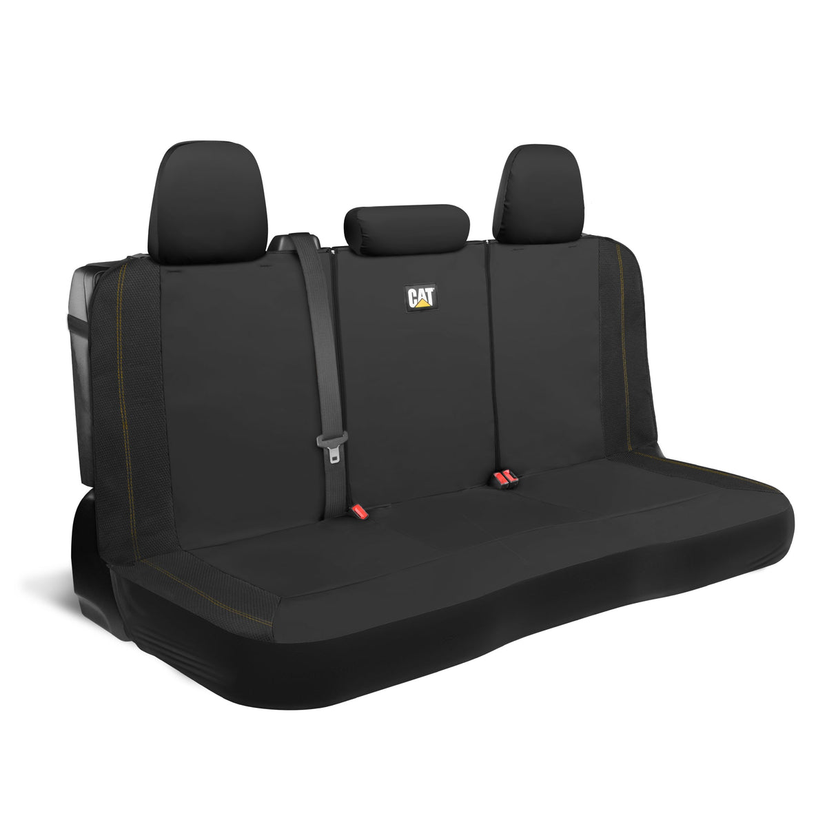 CAT PU Leather Rear Bench Seat Cover – Black, 60/40 Split Fit for Cars, Trucks, SUVs – Waterproof, Scratch-Resistant, Semi-Universal Fit Rear