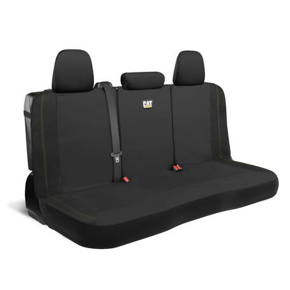 CAT PU Leather Rear Bench Seat Cover – Black, 60/40 Split Fit for Cars, Trucks, SUVs – Waterproof, Scratch-Resistant, Semi-Universal Fit Rear