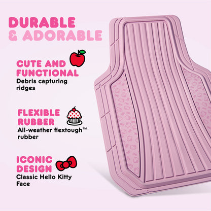 Hello Kitty Car Mats 4pc Floor Mats for Cars Trucks SUVs Pink Car Floor Mats for Women Men Accessories Rubber Heavy Duty Cute Non-Slip Always