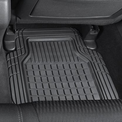 MotorTrend 4-Piece FlexTough Deep Dish Hybrid Groove Front Floor Mats and Rear Floor Mats - Heavy Duty, All Weather, Trim to Fit