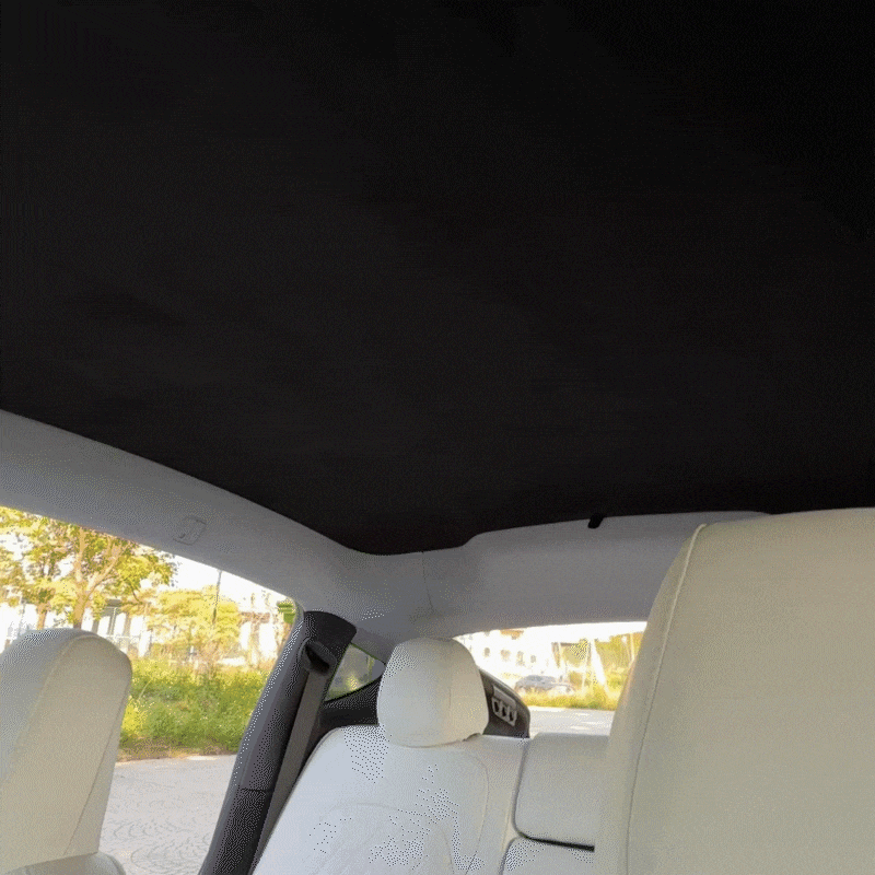 EVBASE Model Y Juniper/ 3 Highland Sunshade Silicone Electrostatic Glass Sunroof Shade Heat Insulation UV Protection Faux