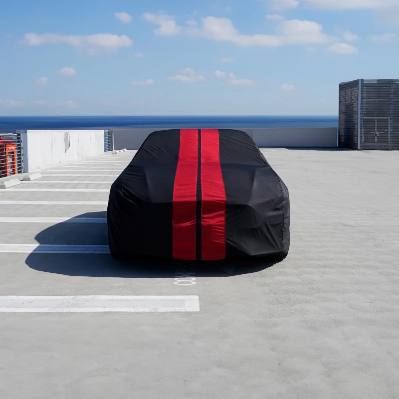 iCarCover Lincoln Continental Mark Black Red Pro Series Car Cover