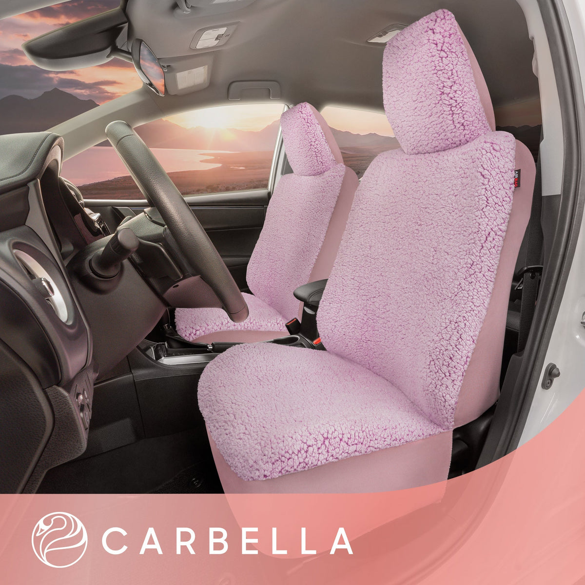 Carbella 2-Pack Plush Sherpa Fleece Front Seat Covers