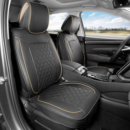 MotorBox 2-Pack Prestige Edition Premium Faux Leather Diamond Stitched Cushion Front Seat Covers