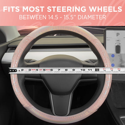 Carbella Holo Crackle Steering Wheel Cover (Fits 14.5" - 15.5")