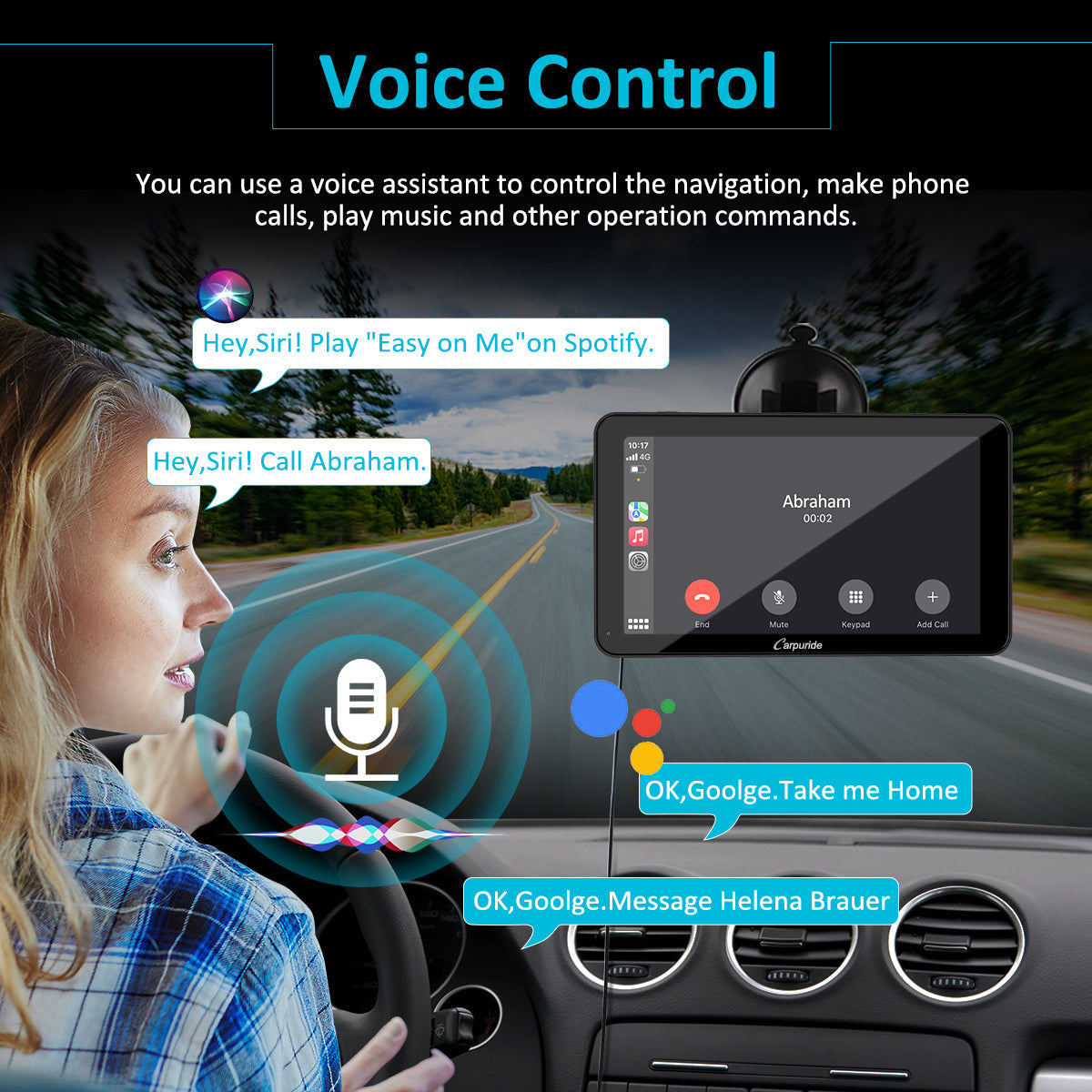 Carpuride Portable Wired CarPlay - Apple CarPlay/Android Auto /7"IPS Touch Screen/ Multimedia Bluetooth Navigation Dashboard