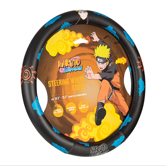 Naruto Shippuden Car Steering Wheel Cover, 15 Inch Anime Steering Wheel Cover, Cushioned Soft Comfortable Cover Anime Car Accessories for Men