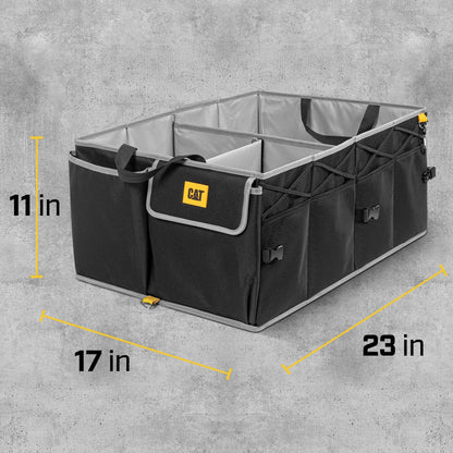 CAT FlexTrunk Trunk/Cargo Organizer and Storage, Collapsible & Adjustable Multi-Compartments (17" x 23" x 11")