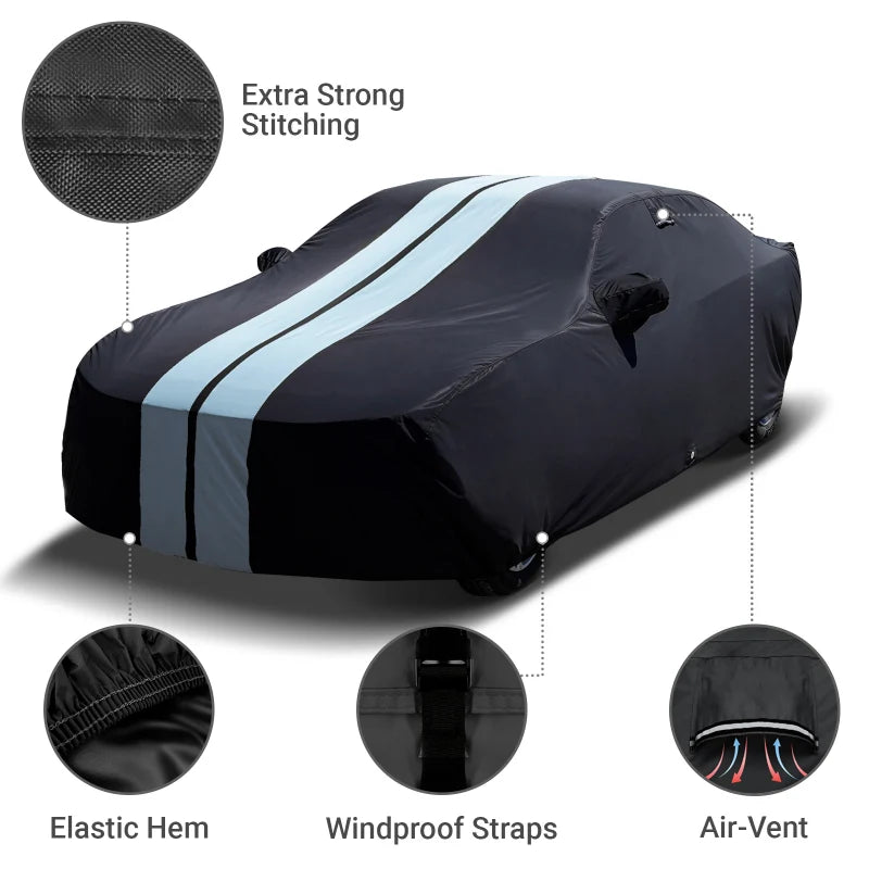 iCarCover Porsche Panamera 2010-2026 Black Gray Pro Series Car Cover