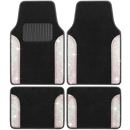 Carbella 4-Piece Sparkle Glitter Front Floor Mats and Rear Floor Mats