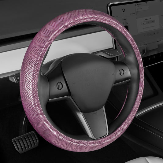 Product image: Carbella Purple Herringbone Steering Wheel Cover (Fits 14.5" - | JiangCarGear
