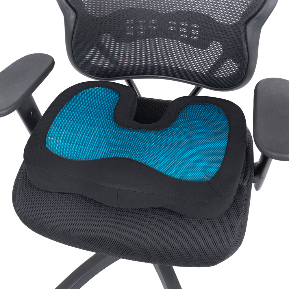 Motor Trend Cooling Car Lumbar Support Cushion - Made with Memory Foam for Maximum Coccyx Comfort & Back Tailbone Pain Relief, Ideal for Car and