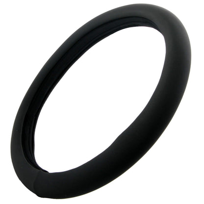 BDK Sporty Faux Leather Soft Grip Steering Wheel Cover (Fits 14.5" - 15.5") - Black
