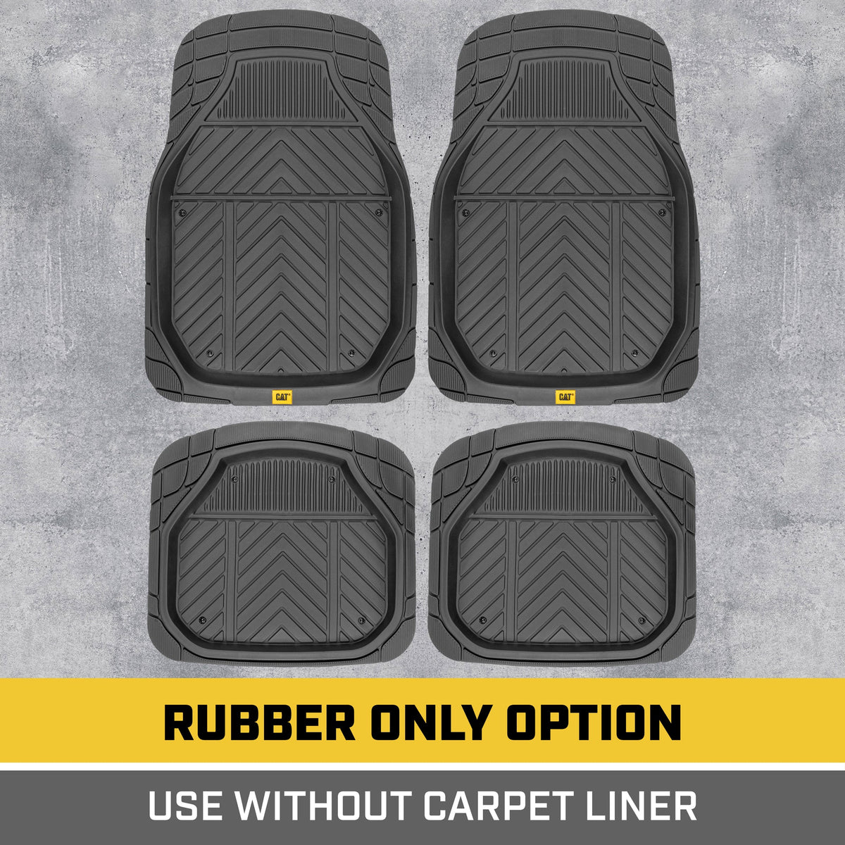 CAT 4-Piece Detachable Carpet Deep Dish Front Floor Mats and Rear Floor Mats - Heavy Duty, All Weather, Trim to Fit