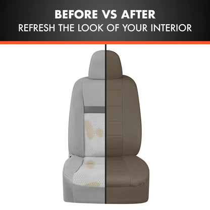 BDK 9-Piece Premium Faux Leather Front Seat Covers and Rear Seat Covers