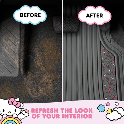 Hello Kitty Car Mats 4pc Floor Mats for Cars Trucks SUVs Kawaii Car Floor Mats for Women Men Accessories Rubber Heavy Duty Cute Non-Slip Always