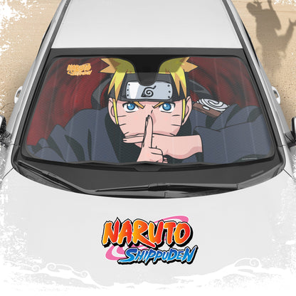 Naruto Shippuden Officially Licensed Windshield Sun Shade - Car Sun Shade Fits Most Autos, Trucks, SUV, & Van - Akatsuki Naruto Merch & Anime