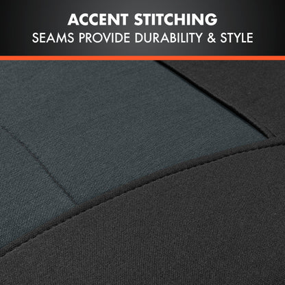 BDK carXS Turismo Car Seat Covers Full Set, Beige Two-Tone Front Seat Covers with Split Rear Bench Back Seat Cover, Automotive Seat Covers for