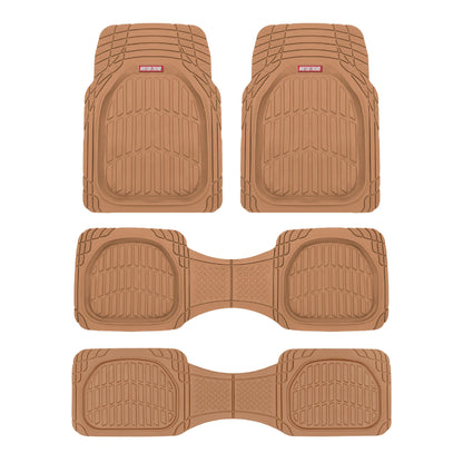 MotorTrend 4-Piece 3-Rows FlexTough Deep Dish Front Floor Mats, Middle Floor Mats, and Rear Floor Mat