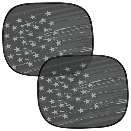 MotorTrend 2-Pack EasyCling American Vintage Black US Flag Window Sunshades (18" x 14")