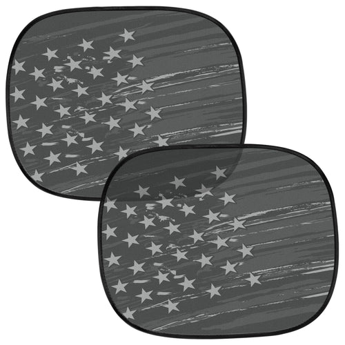 MotorTrend 2-Pack EasyCling American Vintage Black US Flag Window Sunshades (18" x 14")